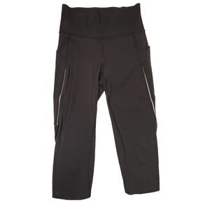 Lululemon Pace Perfect Cropped Black Black Leggings Women's Size 4